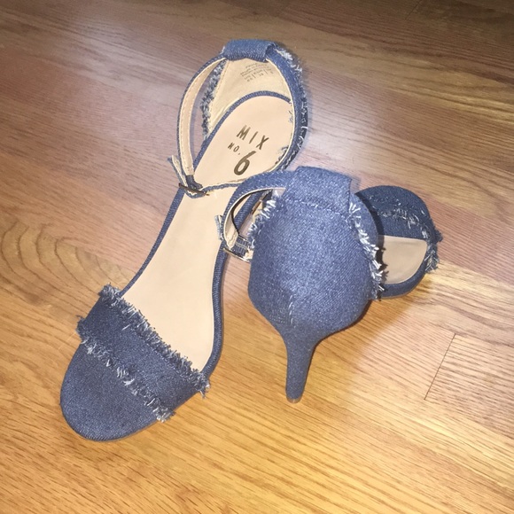 Mix No. 6 Shoes - Mix No. 6 Strappy Denim Heels